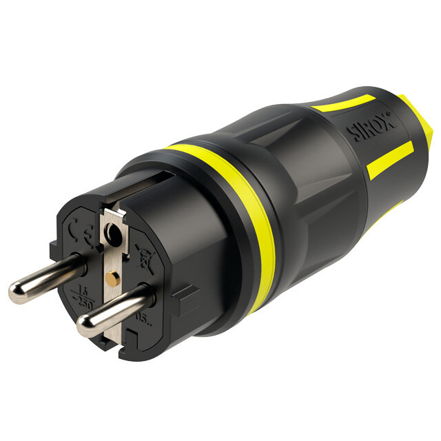 SIROX profi stekker 2-polig, zwart/geel, IP54