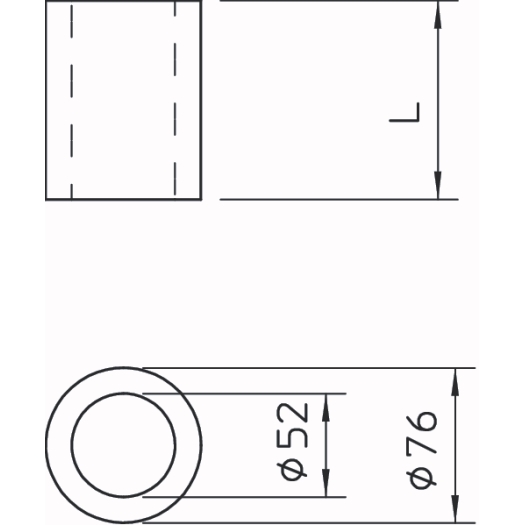 Buismantel Ø78x100mm, bruin