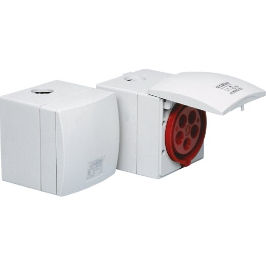 SIROX® CEE-opbouwcontactdoos IP 44, 5-polig, 400 V, 6 h 16 A, lichtgrijs SIROX® CEE-opbouwcontactdoos IP 44, 5-polig, 400 V, 6 h 16 A, lichtgrijs