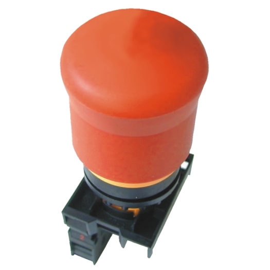 NOODSTOP/UIT-knop, d = 38 mm, trekvergrendeld, onverlicht, 1 verbreekcontact, 1 maakcontact, montage aan voorzijde