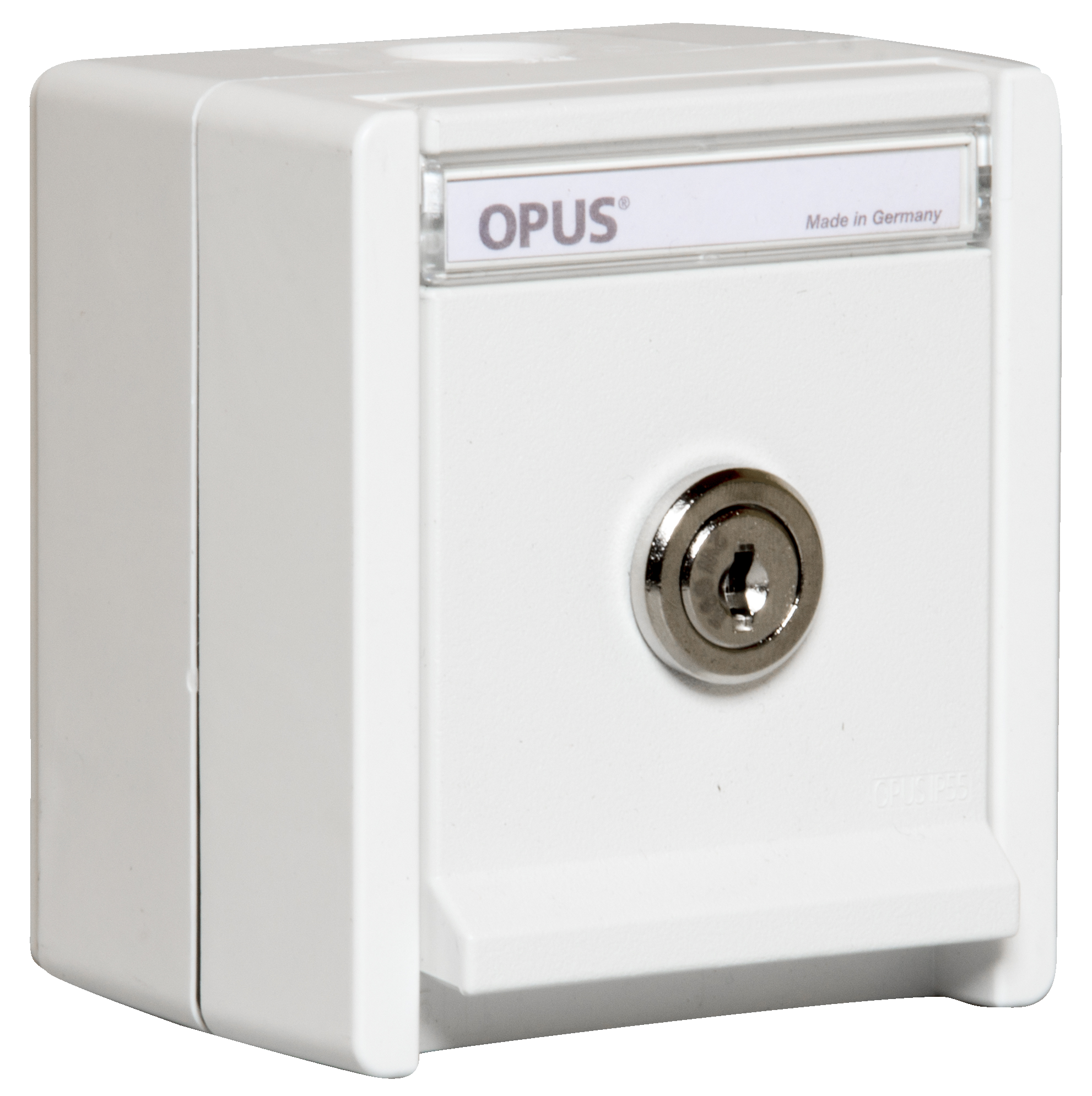 OPUS RESIST geaarde contactdoos enkel met slot sleutel "9" helder wit