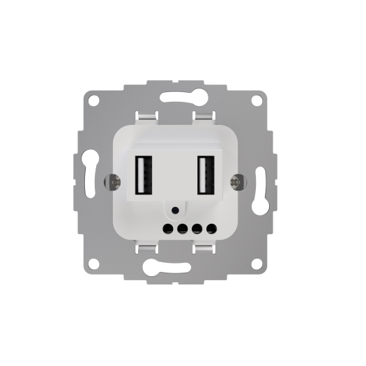 2USB-inbouwlaadstation chargeUP TAE 19 W, 3,8 A, zuiver wit glanzend