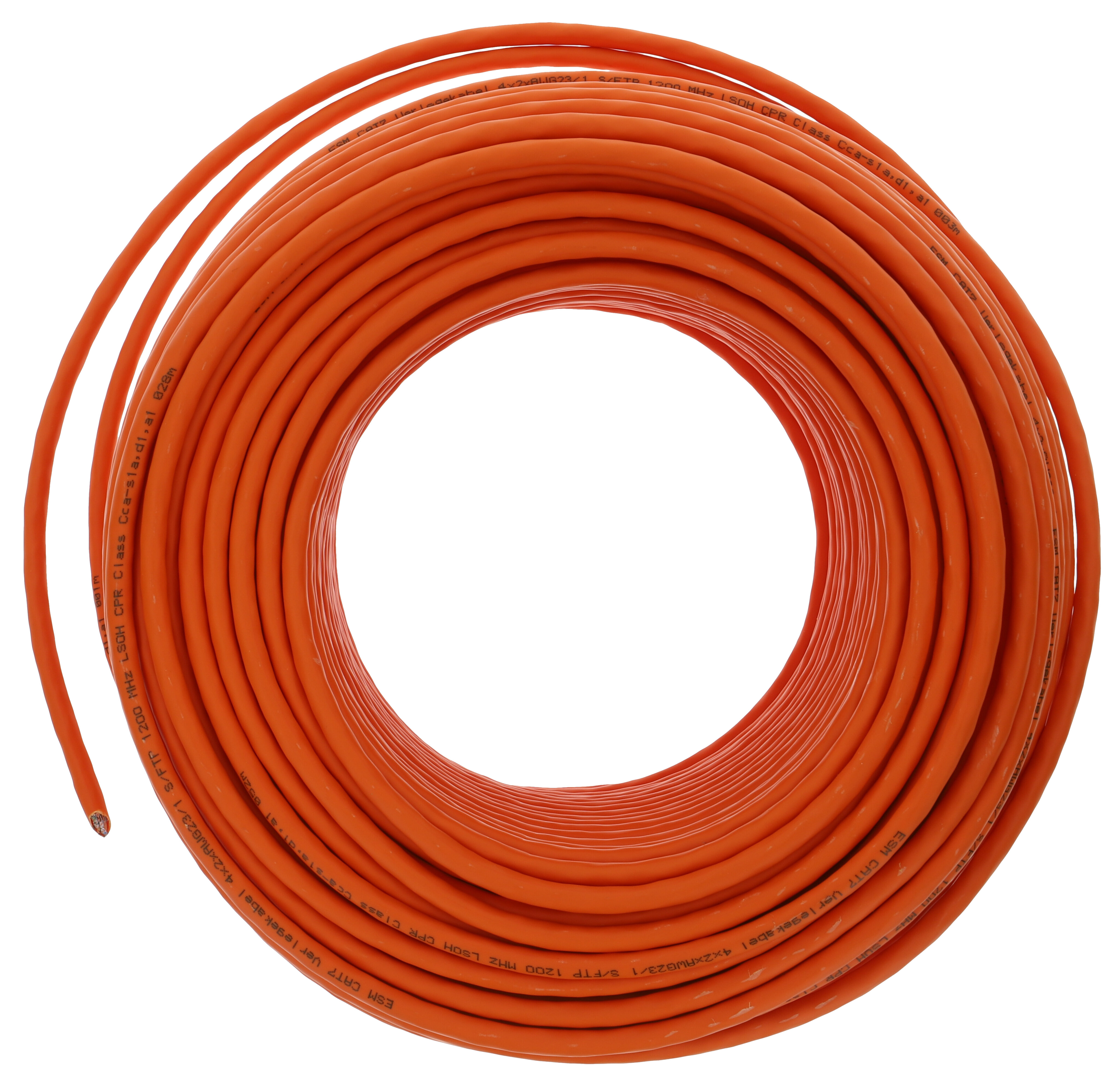 Datakabel CAT7 100m ring, 1.200MHz, oranje