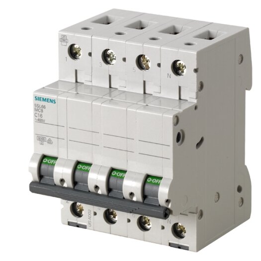 Siemens Installatieautomaat 3-polig + N "5SL6" C, 63 A