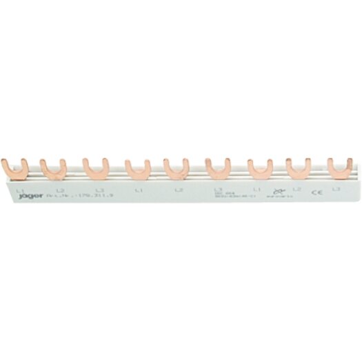 3-fasen vorkrail, L-uitvoering, gesloten 3 x 3 polen, 158 mm lang