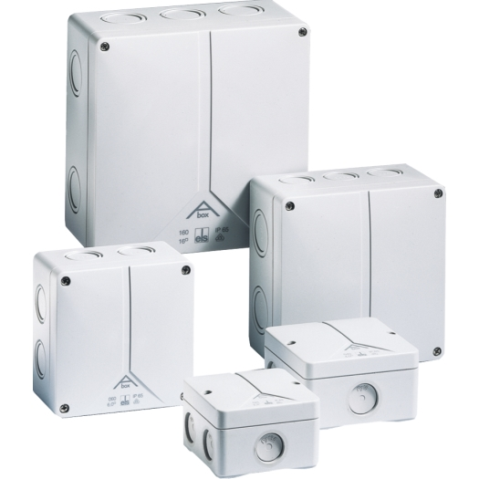 Lasdozen 10mm² 140x140x79lichtgrijs, IP 65