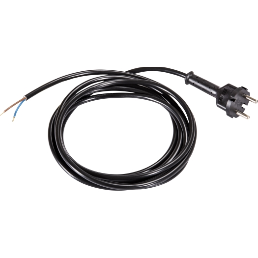 Kunststof aansluitsnoer H05VV-F 3 G 1,5 mm² met haakse stekker zwart 3 meter