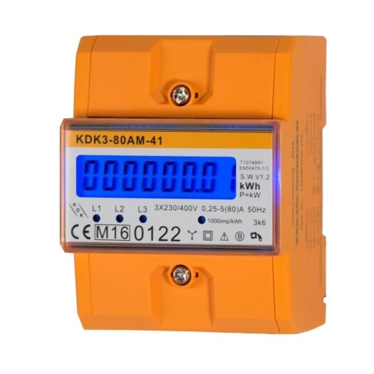 Elektr. draaistroommeter 80 A 6,2 cijfers, 50 Hz, 4 TE