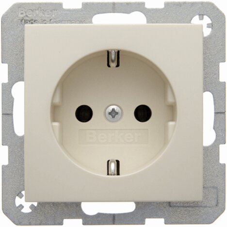 Berker S.1 wandcontactdoos+ra 1-voudig steekklem creme