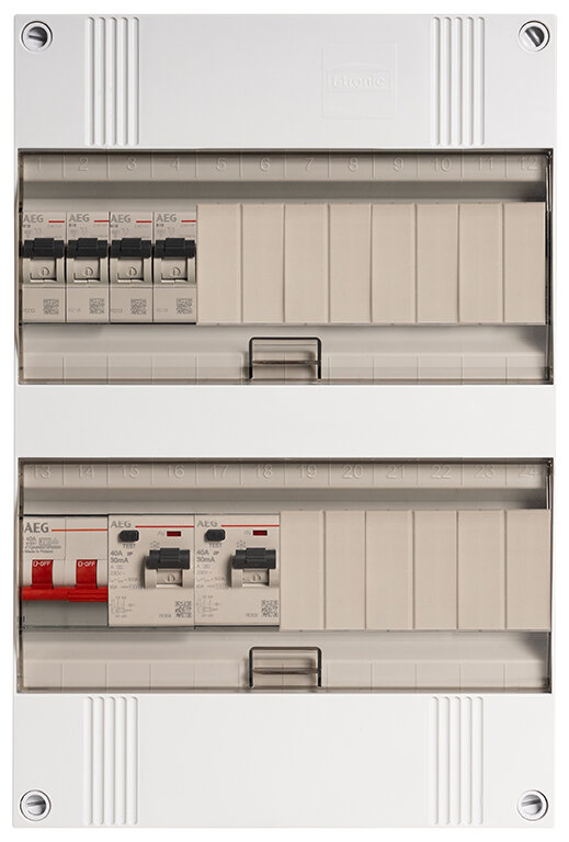 Groepenkast AEG 1-fase, 4 groepen, 40A 2P 2 x 40/0,03A 2P 