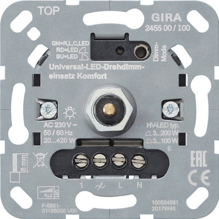 Gira universeel LED draaidimmer system 3000 basiselement Komfort