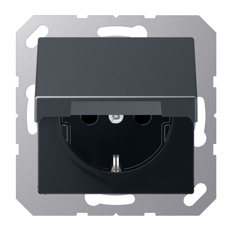 Jung wandcontactdoos, 16A250V~, scharnierend deksel, onbreekbaar