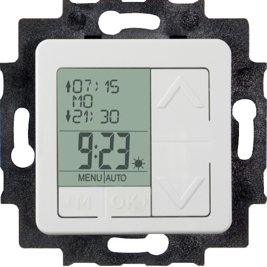 OPUS 55 rolluik-tijdschakelklok alu - zilver - zijdeglans