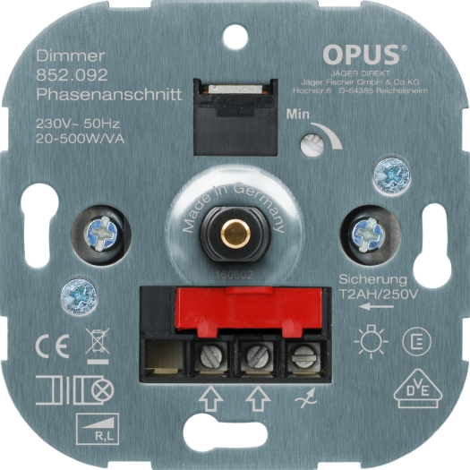 OPUS halogeendraaidimmer met schroefklemmen, metalen as*