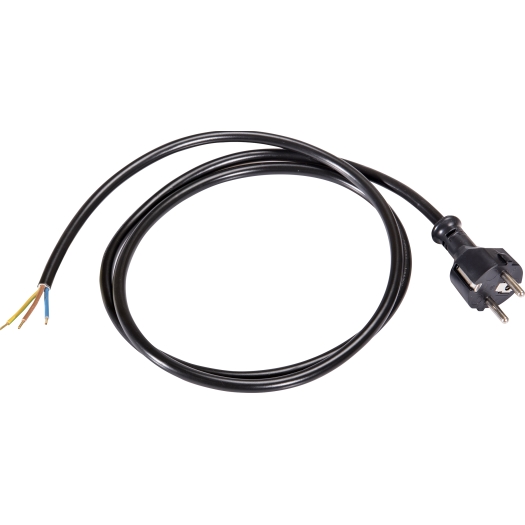 Kunststof aansluitsnoer H05VV-F 3 G 1,5 mm² met centrale stekker zwart 1,5 meter
