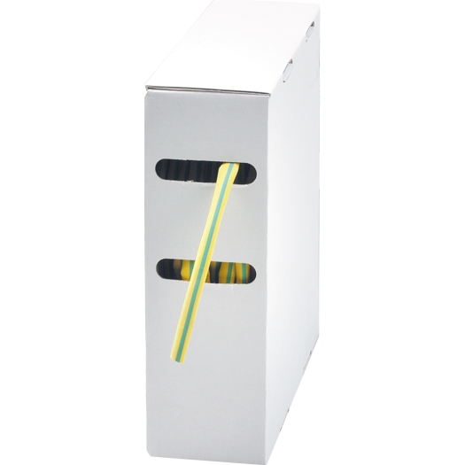 Krimpkous-box met gekleurde krimpkous 12,7 mm groen-geel