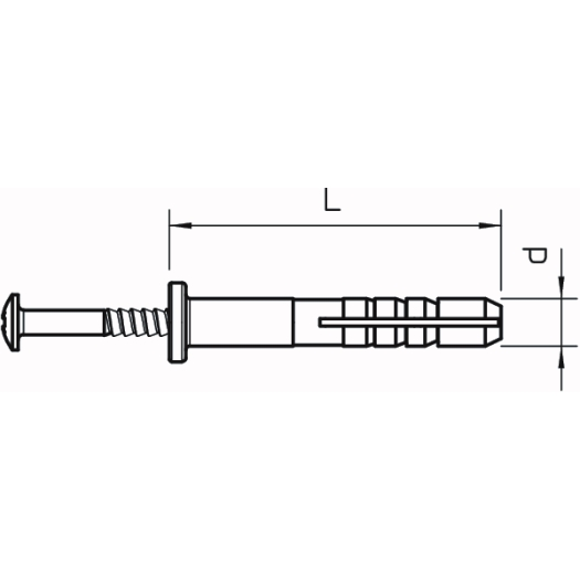Slagplug 6x40mm, PA, lichtgrijs
