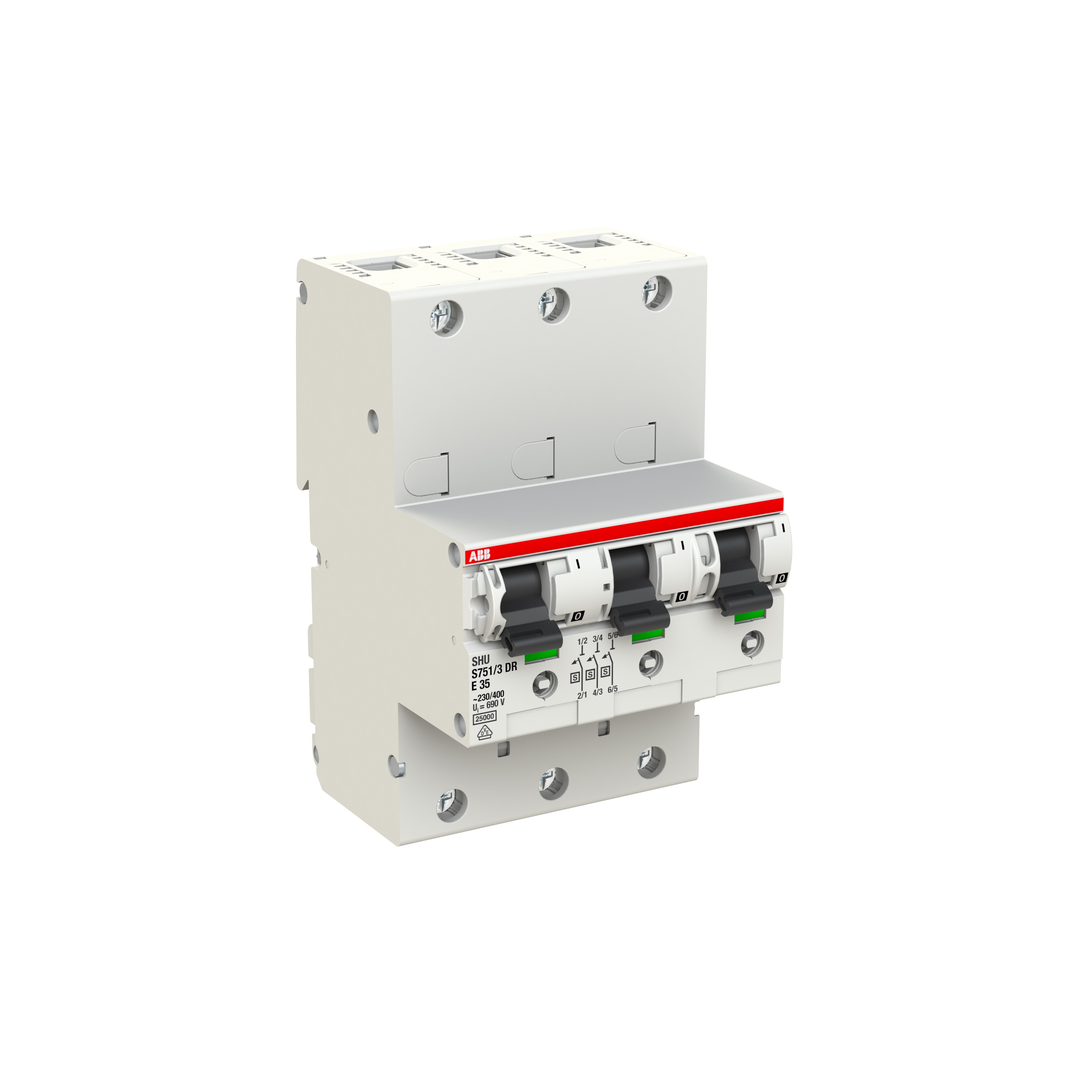 Hoofdinstallatieautomaat "SHU" 35 A, 3-polig