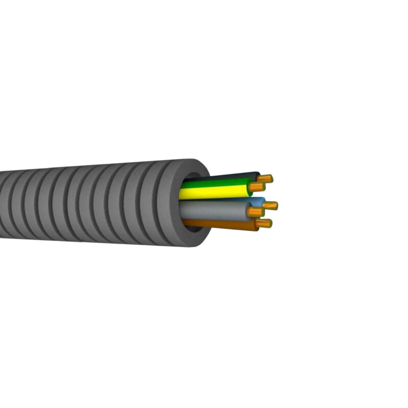 Pipelife Preflex flexbuis bedraad 5G2,5 G/G-BL-BR-ZW-GR Pipelife Preflex flexbuis bedraad 5G2,5 G/G-BL-BR-ZW-GR