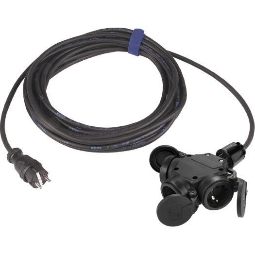 SiRoX verlenging H07RN-F 3 G 2,5 mm² met veerdeksel 20 m zwart