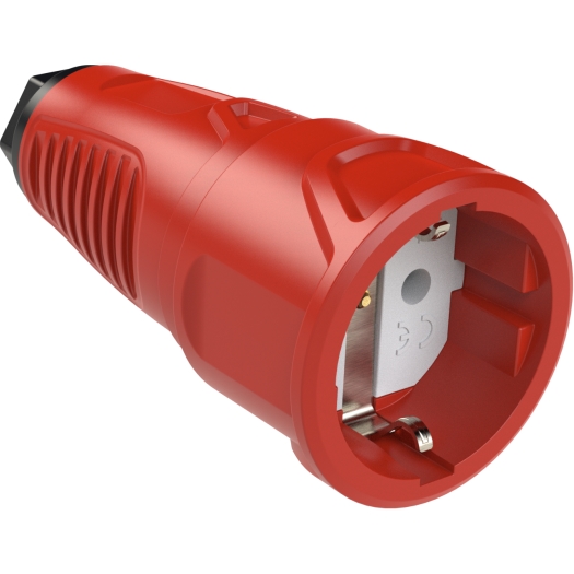 SIROX contrastekker 2-polig, Rood met polyamide inlegstuk