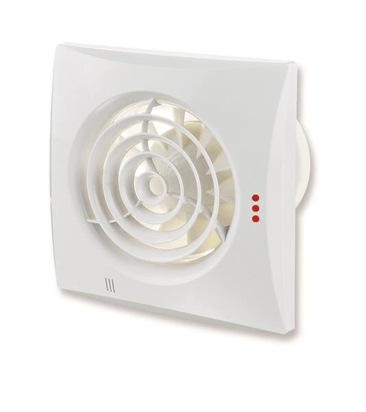 Ventilator Quiet voor kleine ruimtes (25dB) met kogellager, nalooprelais en hygrostaat