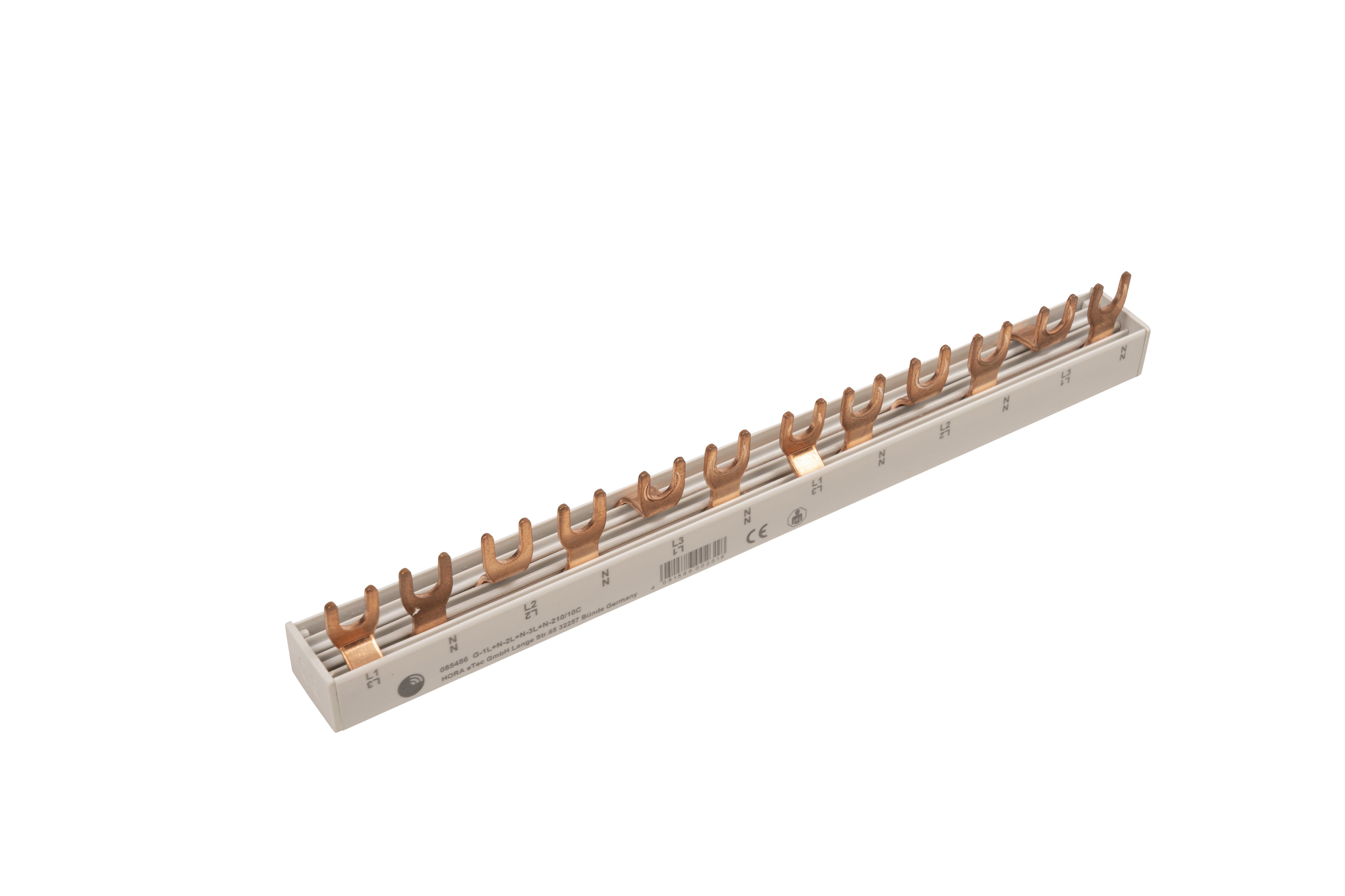 4-fasen vorkrail, T-uitvoering, open, 6 x 2 polen, 210 mm lang 4-fasen vorkrail, T-uitvoering, open, 6 x 2 polen, 210 mm lang