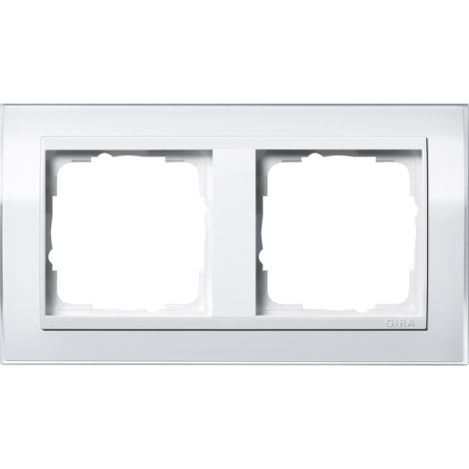 GIRA Event afdekraam 2-voudig Clear wit glans