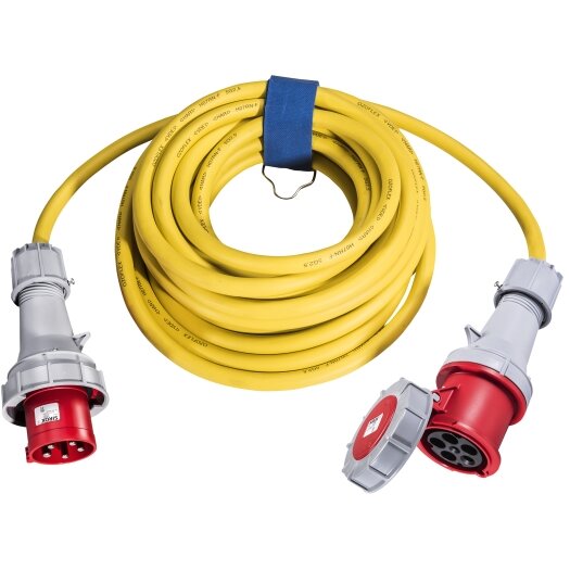 CEE-verlengsnoer, geel, 10 m, NSSHÖU-J 5G10, 63 A