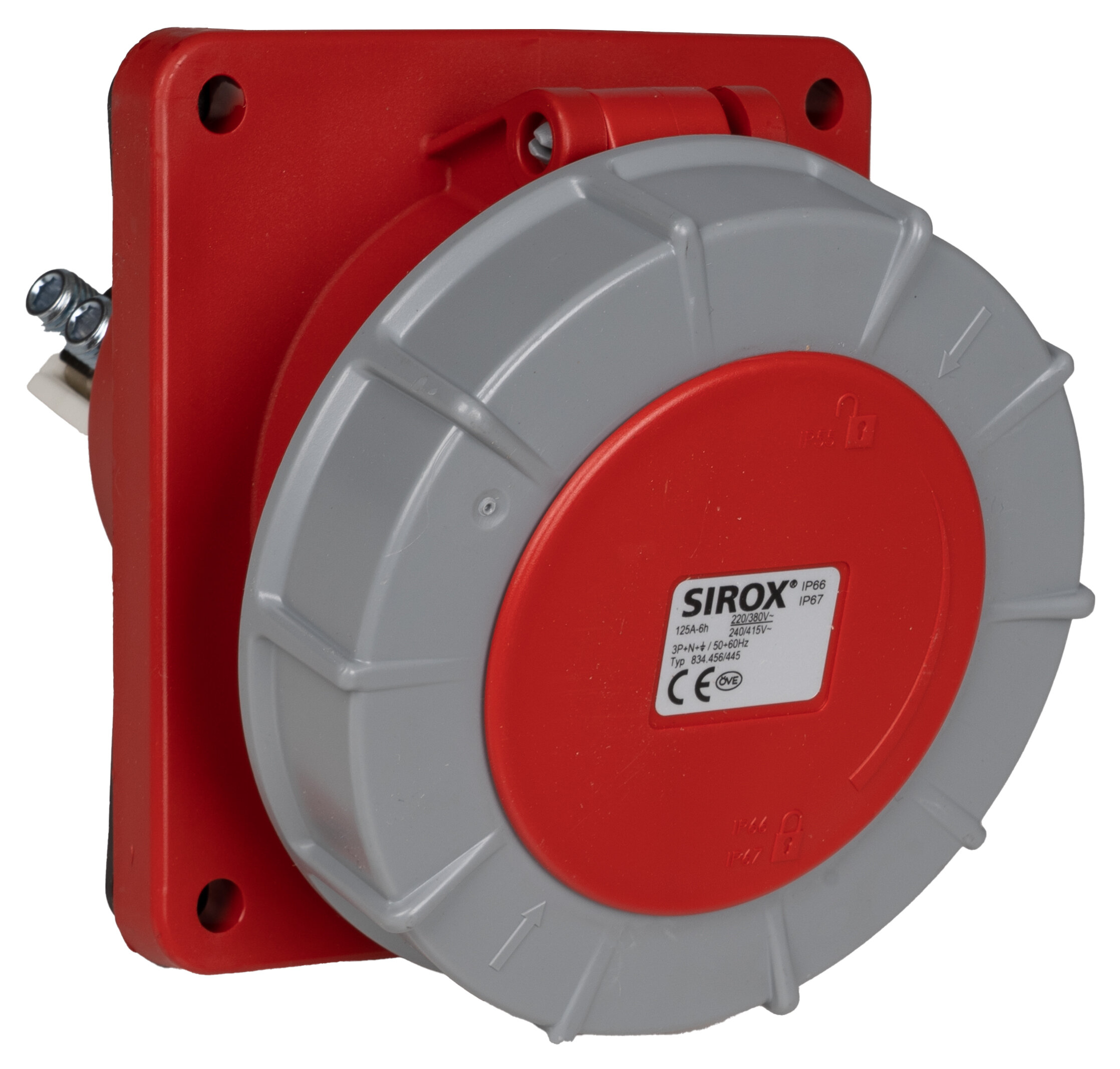 SIROX® CEE-aanbouwdoos IP 67, 5-polig, 400 V, 6 h, recht 125 A * SIROX® CEE-aanbouwdoos IP 67, 5-polig, 400 V, 6 h, recht 125 A *