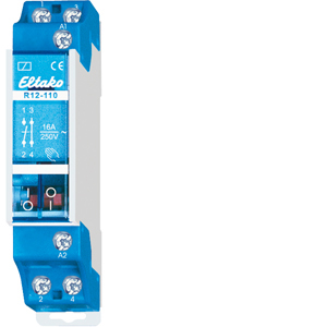 Schakelrelais 12V. 1 NO-contact + 1 NC-contact 16A/250V AC