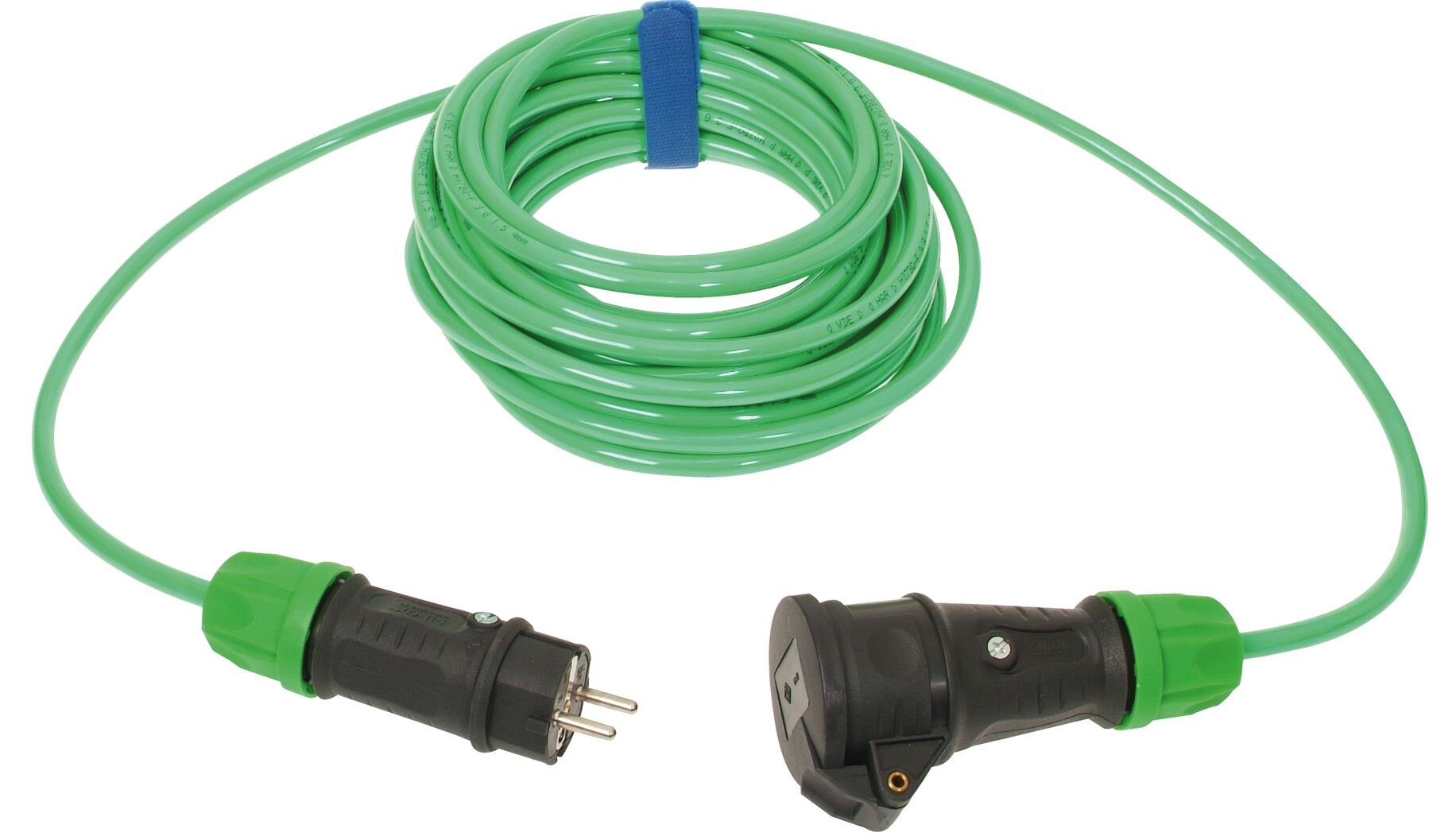 SiRoX verlenging, groen, 15 m, 1x aardingscontactstekker en koppeling, H07BQ-F 3G2.5