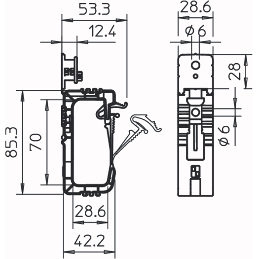 Verzamelhouder 20x NYM3x1,5, PP, lichtgrijs, RAL 7035