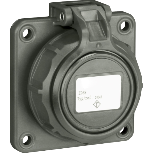 SIROX® drukwaterdichte inbouw-contactdoos met verend klapdeksel olijfgroen