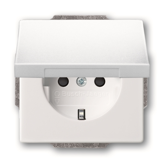 Wandcontactdoosinzetstuk met aardingscontact, studio wit, karaat, wandcontactdozen