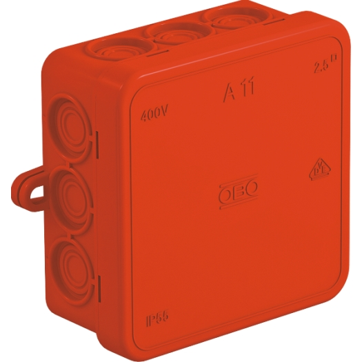 Kabeldoos 85x85x40, PE, rood