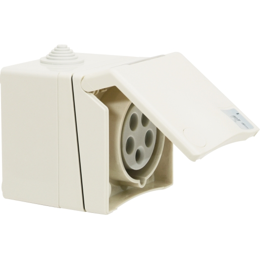 SIROX® CEE-opbouw wandcontactdoos, 5-polig, 400V, 6h 32A, crème SIROX® CEE-opbouw wandcontactdoos, 5-polig, 400V, 6h 32A, crème