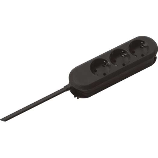 Powerstrip Smart 3x contactdozen zwart 3,0 m voedingskabel