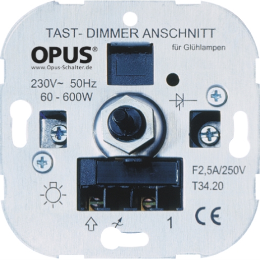 OPUS gloeilamppulsdimmer - met geheugenfunctie 60-600 W, met schroefklemmen