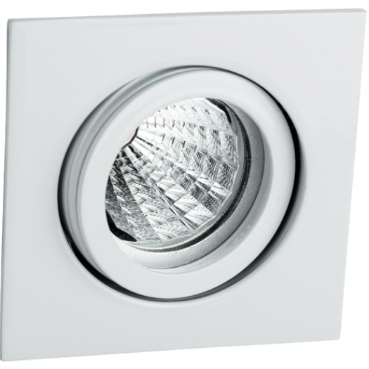 DELUNA® Inbouwspot van edelstaal VIERKANT-V4A kantelbaar wit