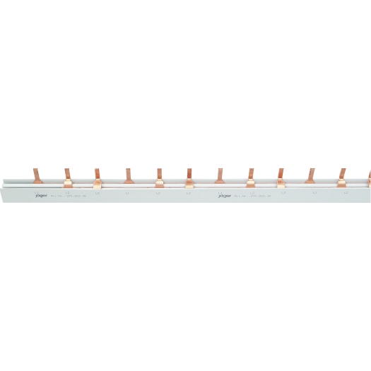 3-fasen stiftrail voor NEOZED-zekeringen, open 12 x 3 polen, 1.045 mm lang 3-fasen stiftrail voor NEOZED-zekeringen, open 12 x 3 polen, 1.045 mm lang