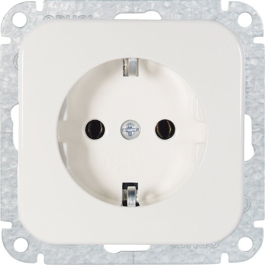 OPUS® 1 geaarde contactdoos - zonder krallen alpinewit