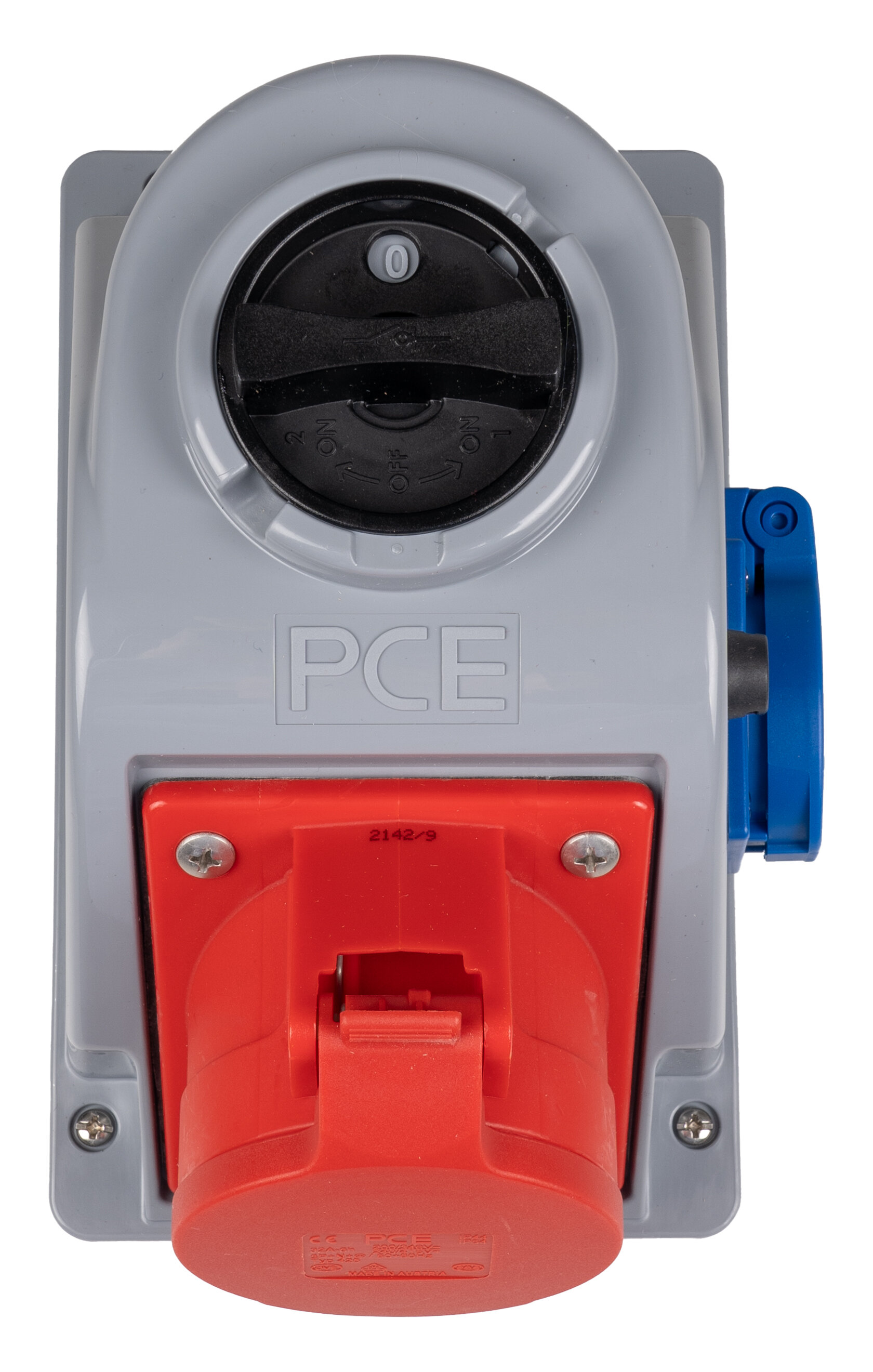 SIROX® Afschakelbare CEE-wandcontactdozen IP 44 32 A met CEE + 1 Schuko ** 1 x M 25