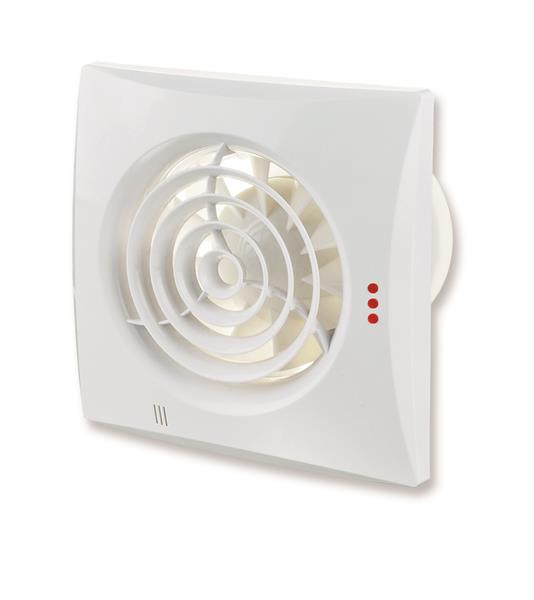 Ventilator Quiet voor kleine ruimtes (25dB) met kogellager, nalooprelais en hygrostaat
