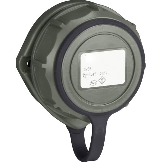 SIROX® drukwaterdichte inbouw-contactdoos "oval" olijfgroen