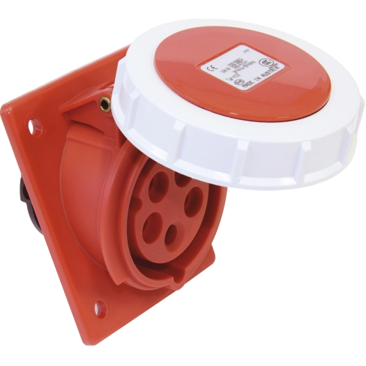 CEE-aanbouwdoos IP 67, 5-polig, 400 V, 6 h, schuin 32 A CEE-aanbouwdoos IP 67, 5-polig, 400 V, 6 h, schuin 32 A
