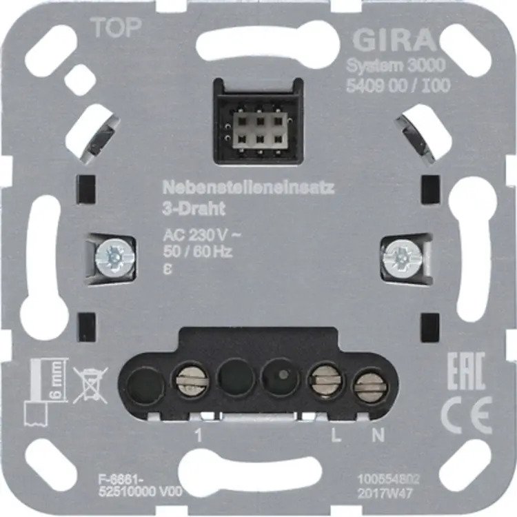 Gira Systeem 3000 neven drukdimmer 3 draads