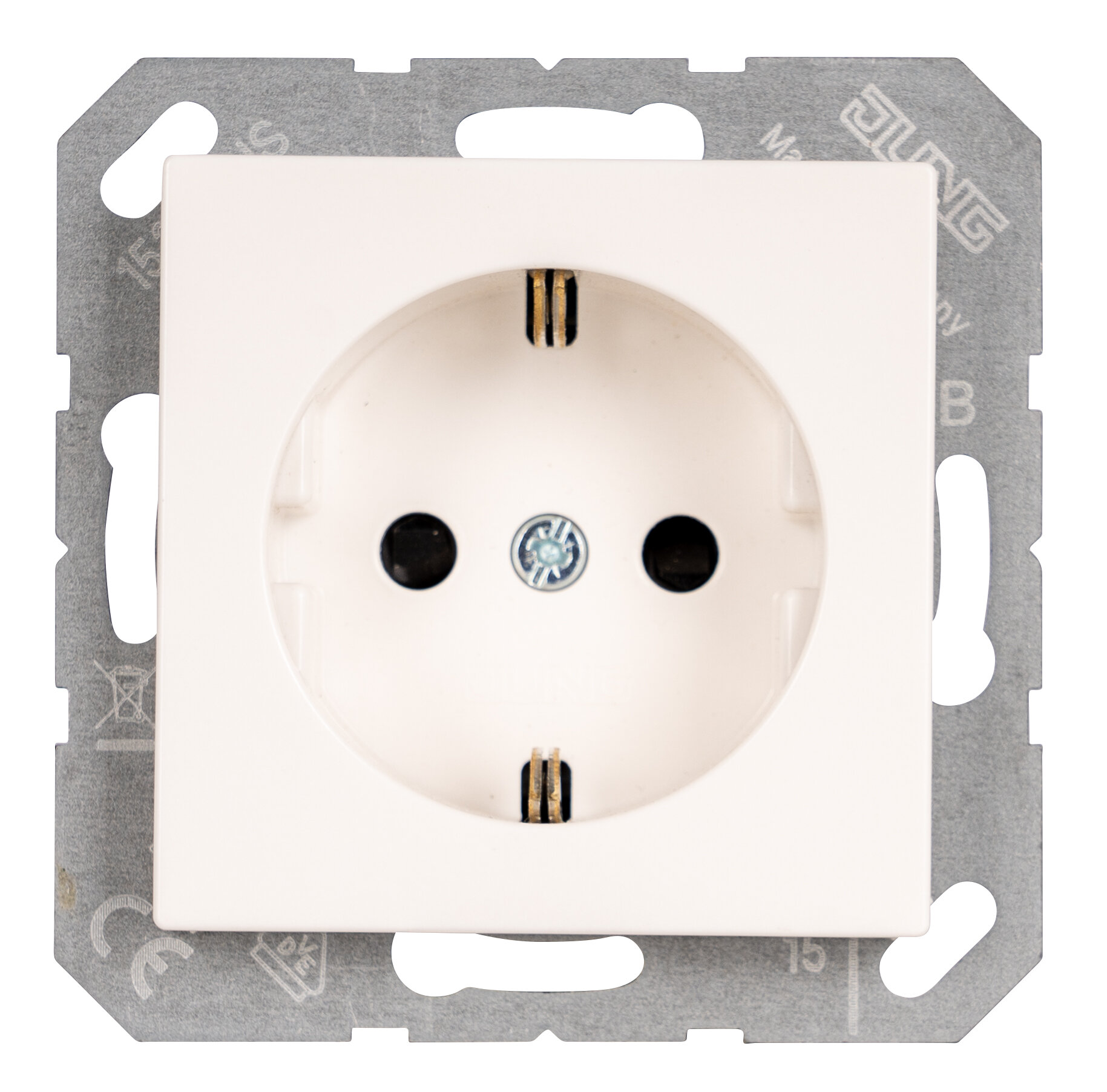 Contactdoos, 16A250V~, contactbeveiliging, volle plaat, 80,5 x 80,5 mm