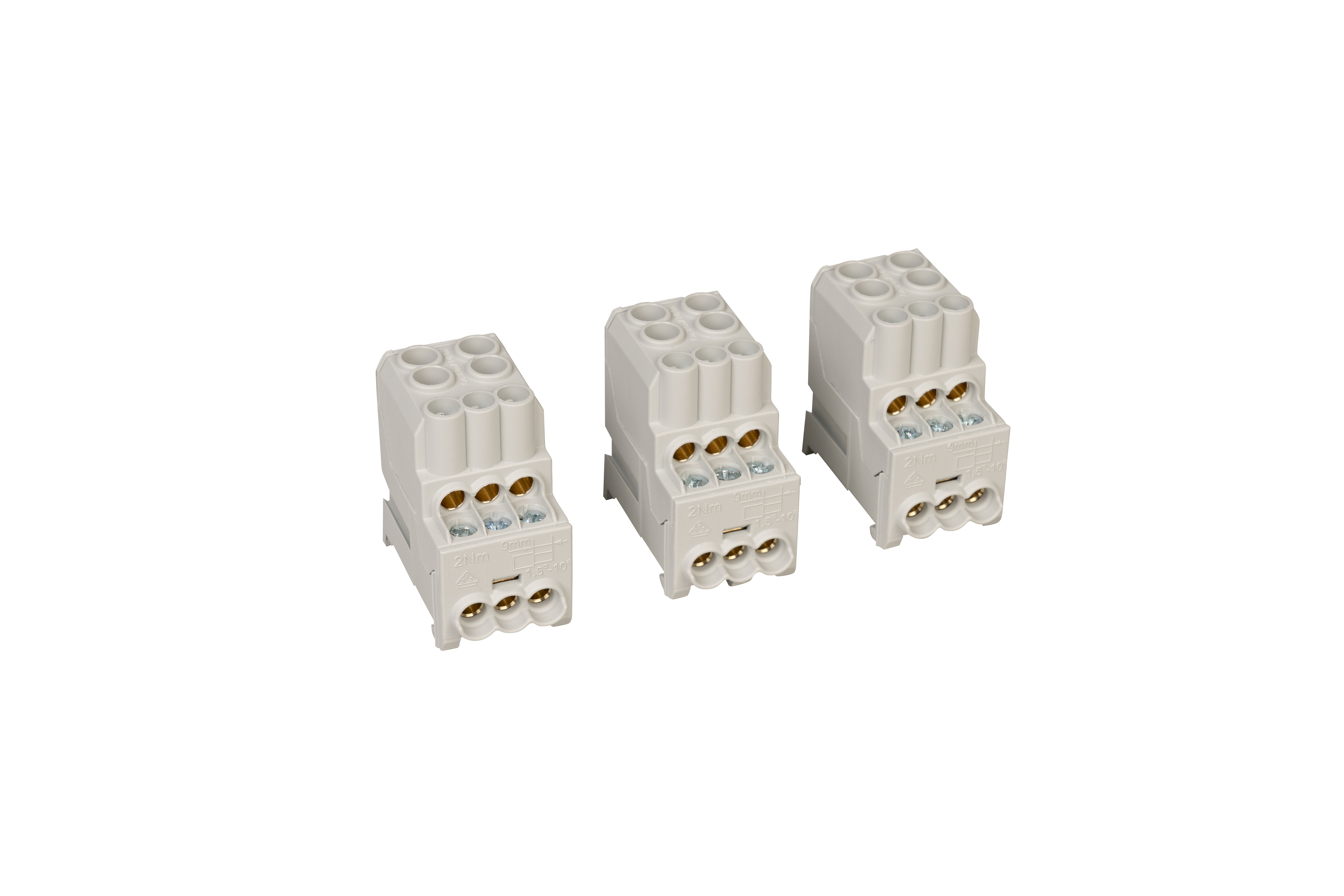 Elkutec hoofdaansluitklem 25 mm² - N/PE kenmerking in kleur grijs