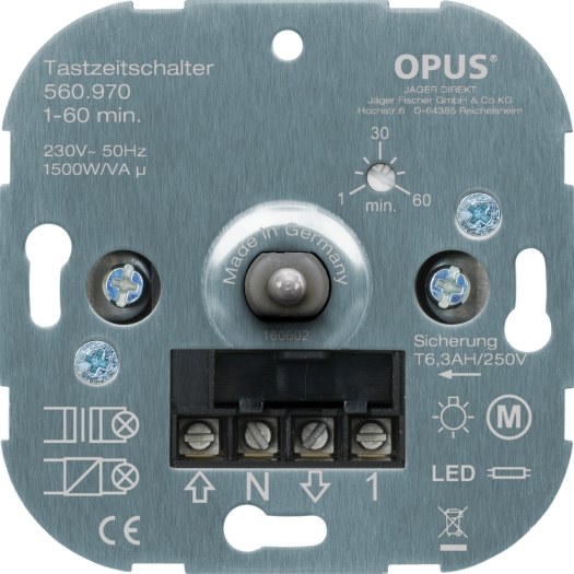 OPUS Tijdschakelaar met pulsbediening, N-leiding noodzakelijk